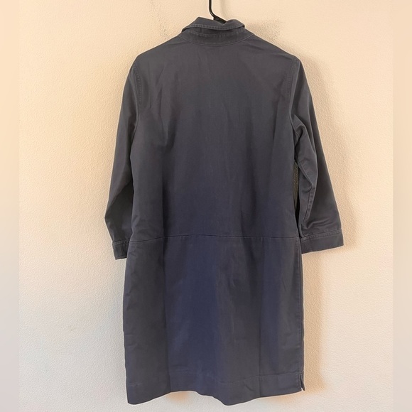 J. Jill Blue Utilitarian Frock Collared Shirt Shift MIDI Dress Size Small - Picture 7 of 15